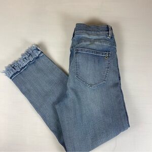 Democracy Ab Solution Crop Jeans Women’s Size 10 Frayed Hem Stretch Denim